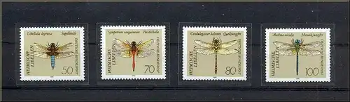 1991, Libellen, 9. Juli 1545-1552**+ Gest.+FDC mit Viererblock  1546-1549