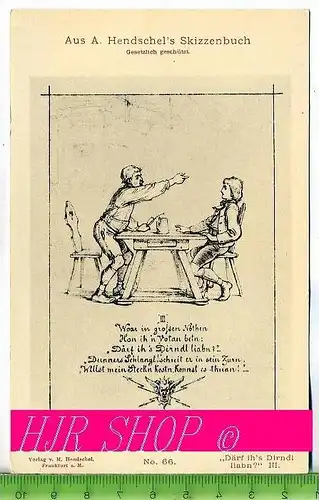 Aus A. Hendschel`s Skizzenbuch, „Därf ih`s Dirndl liabn?“ III., Ungel.