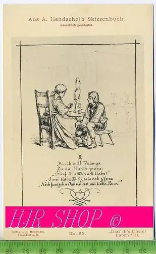 Aus A. Hendschel`s Skizzenbuch, „Därf ih`s Dirndl liabn?“ II., Ungel.