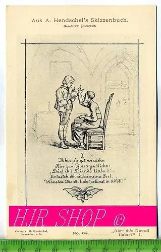 Aus A. Hendschel`s Skizzenbuch, „Därf ih`s Dirndl liabn?“ I., ungel.