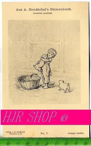 Aus A. Hendschel`s Skizzenbuch, Junge Liebe, Ungel.