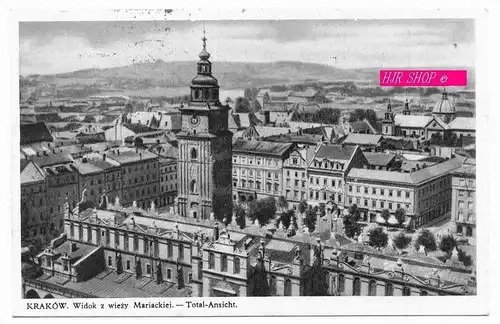 Krakau. Widok z wiezy Mariackiej.-Total-Ansicht, gel. Feldpost 12.02.1940,  Krakau1