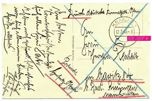 Krakau. Widok z wiezy Mariackiej.-Total-Ansicht, gel. Feldpost 12.02.1940,  Krakau1