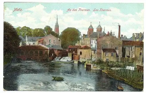 An den Thermen.  Metz, gelaufen 13.08.1906