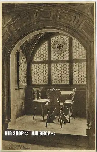 um 1920/1930 Ansichtskarte  „Regensburg, Erker im Reichssaal“  ungebrauchte Karte