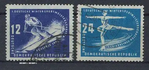 1950, Winter-Sport DDR, MiNr.246+247, gest., Satz 2 W
