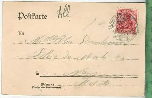 Schlettstadt, neuer Thurm, 1903, Verlag: --------------,  Postkarte, linker Rand minim. Einriss, Frankatur,  Stempel,