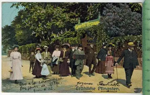 Hamburg, Fröhliche Pfingsten 1910, Verlag: --------------,  Postkarte, Frankatur,  Stempel,  HAMBURG   13.5.10