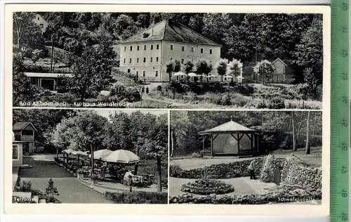 Bad Abbach, 1959,  Verlag: Eitner, Regensburg,  Postkarte, Frankatur,  Stempel, BAD ABBACH 13.5.59, Maße:14  x 9 cm