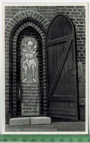 Mölln i. Lbg.-Till Eulenspiegel-Grabstein, Verlag: ------------,   Postkarte, unbenutzte Karte, Maße: 14 x 9 cm