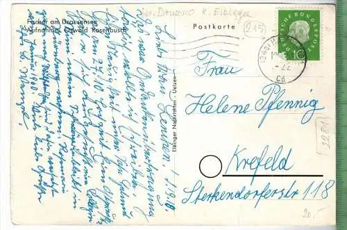 Fischer am Drausensee, 1959,Verlag: Elbinger Nachrichten, Uelzen,- POSTKARTE ,Frankatur,  Stempel,