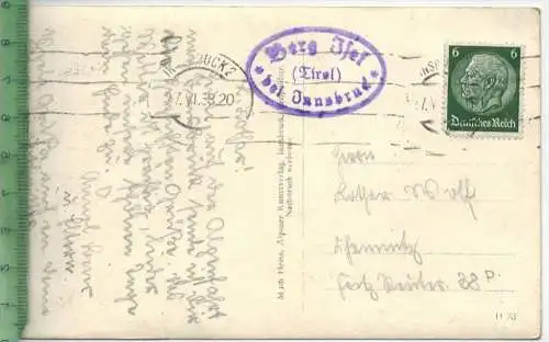 Innsbruck 1938, Verlag: ---------------, POSTKARTE, Frankatur,  Stempel, INNSBRUCK 24.VI.38,  Erhaltung: I-II,