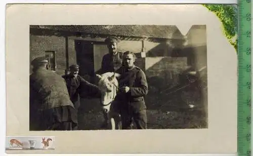 Soldaten mit Pferd-1911 -, Verlag: ---------, POSTKARTE ohne Frankatur, ohne Stempel,  22.3.18, Erhaltung: I-II