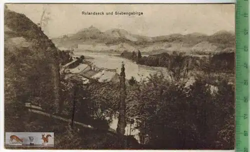 Rolandseck und Siebengebirge -1926 - Verlag: Kosmos, Halberstadt,  POSTKARTE mit Frankatur, mit Stempel,  17.6.26