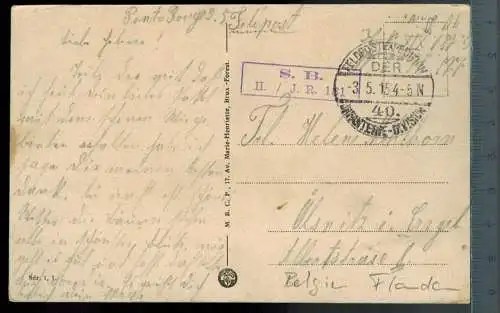 BRUGES; LE BEFFROI-1915-, Verlag: Av. Marie-Henriette, Color, FELD- POSTKARTE, ohne Frankatur, mit Stempel,