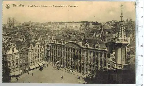 Bruxelles-Panorama-1915-, Verlag: Ern. Thill, Brux., FELD- POSTKARTE ohne Frankatur, mit Stempel, DINANT 20.12.15