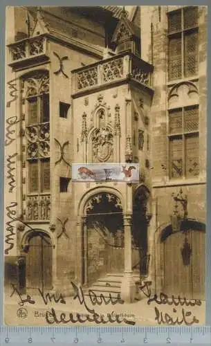 Bruge, Entree de la Bibliotheque -, 1908- Verlag: Nels, Brux.,  POSTKARTE mit Frankatur, mit Stempel, BRUXELLES