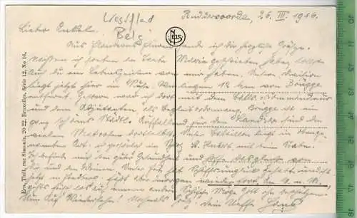 Bruges Quai Vert.-1916- Verlag: Ern. Thill, FELD-POSTKARTE ohne Frankatur, ohne Stempel, 26.III. 1916,  Erhaltung: I-II,