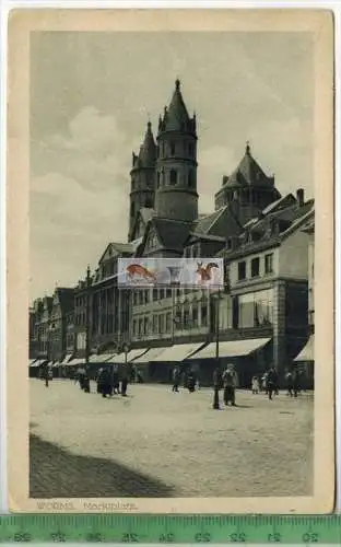 Worms, Marktplatz -1919 - Verlag: Dr. Haas, Mannheim, POSTKARTE ohne Frankatur, ohne Stempel, Rückseite beschrieben,