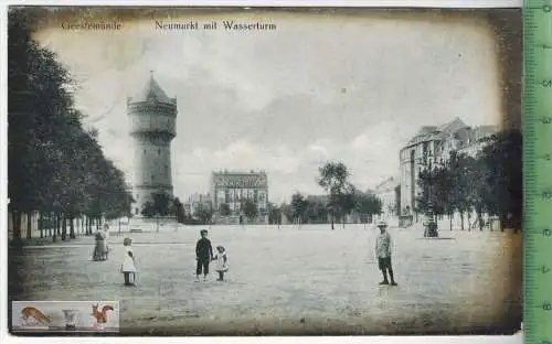 Geestmünde, Neumarkt mit Wasserturm -,  Verlag: ----, POSTKARTE, ohne Frankatur, mit Stempel    Erhaltung: I-II,