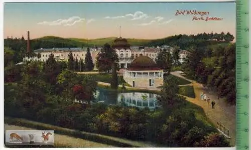 Bad Wildungen, Fürstl. Badehaus, Verlag: Conrad Hundt,  POSTKARTE, Erhaltung: I-II, unbenutzt