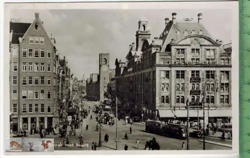 Amsterdam. Damrak met beurs -1952  - Verlag: A. K.O. Amsterdam, POSTKARTE ohne Frankatur, mit Stempel 29.7. 52