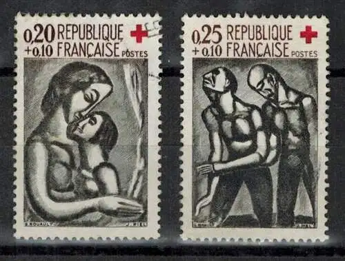 Frankreich 1961, Minr. 1376+1377 o, Satz 2 W, Zustand. gut