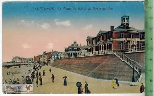 Ostende, 1916,  -Verlag: -----, FELD- POSTKARTE ohne Frankatur, mit Stempel  8.1.16, roter Briefst., Kaiserliche