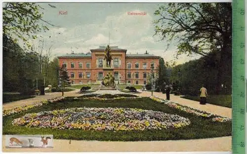 Kiel, Universität um 1910,  -Verlag: Hedi Chrom, M. Glückstadt, Hamburg, POSTKARTE, besch. Frankatur, mit Stempel