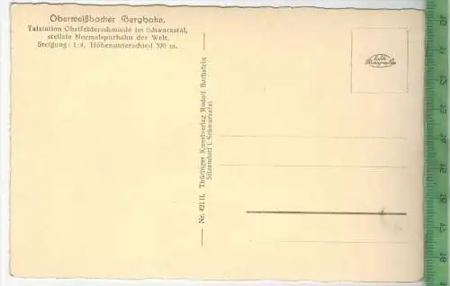 Oberweißbacher Bergbahn, Verlag: Rudolf Bechstein, Sitzendorf,  POSTKARTE, Erhaltung: I-II, unbenutzt