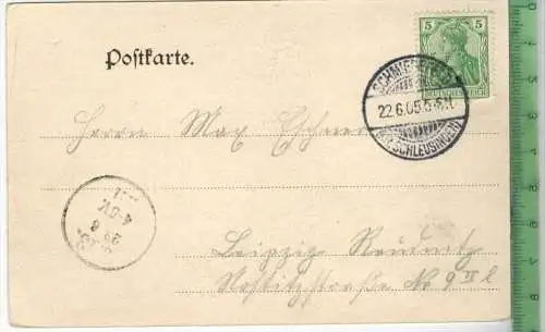 Gruß vom Stutenhaus, Berghotel am Adlersberg - 1905, Verlag: C. Simon, Schmalkalden, POSTKARTE mit Frankatur,
