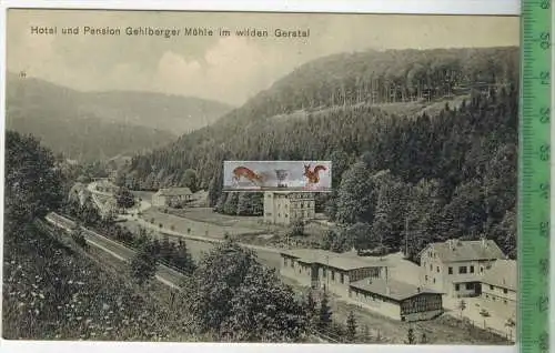 Hotel und Pension Gehlberger Mühle, Verlag: Conrad Riebow, Ilmenau,   POSTKARTE, Erhaltung: I-II, unbenutzt