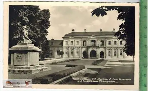 Gera i. Thür. - Gef. Ehrenmal d. Gem. Unterhaus, - Verlag: Schöning & Co., Lübeck,  POSTKARTE, Erhaltung: I-II,