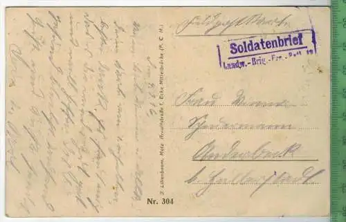 Eply- 1907- Verlag: J. Lilienbaum, Metz,   POSTKARTE-ohne Frankatur, mit  Stempel,  4.3.16 gelaufen.