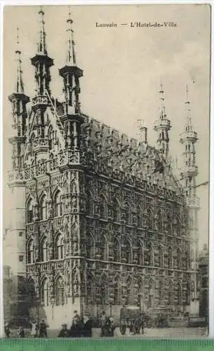 Louvain, L`Hotel de  Ville 1915, Verlag:---, FELDPOSTKARTE ohne Frankatur. mit Stempel KD FELDPOSTST Nr. 4,  22.8.15