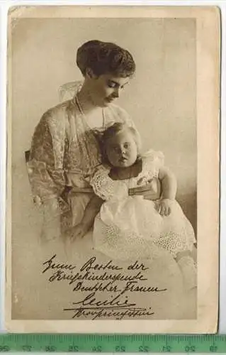 Rhein. Kriegskinder-Spendentag, Oktober 1916, Kronprinzessin Cecilie, Verlag: Heiss & Co., POSTKARTE mit Frankatur