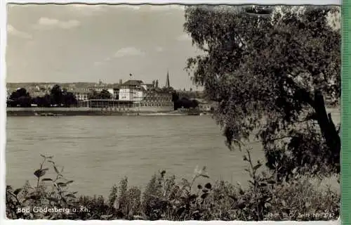 Bad Godesberg, Rheinhotel Dreesen 1957, Verlag: F. G. Zeitz K. G., Königsee, POSTKARTE mit Frankatur,  mit  Stempel