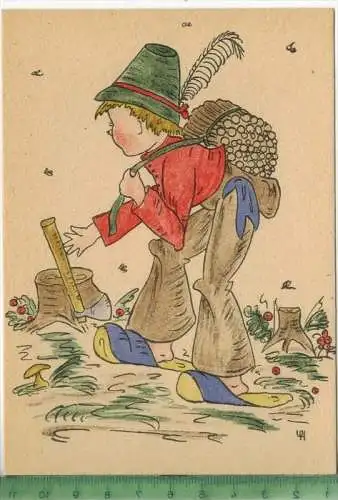 Künstlerkarte, KindVerlag: Meindl &amp; Kittsteiner, München-Pasing PostkartePublication authoriz by 6870 DICC. US ARMY,