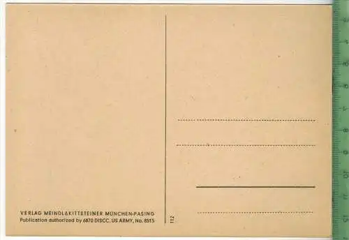 Künstlerkarte, KindVerlag: Meindl &amp; Kittsteiner, München-Pasing PostkartePublication authoriz by 6870 DICC. US ARMY,