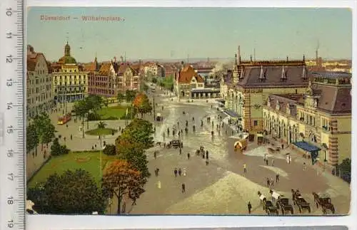 DÜSSELDORF, Wilhelmplatz, 1912, Verlag: ----, Postkarte mit Frankatur, mit Stempel, Düsseldorf, 9.10.12,Erhaltung: I-II,