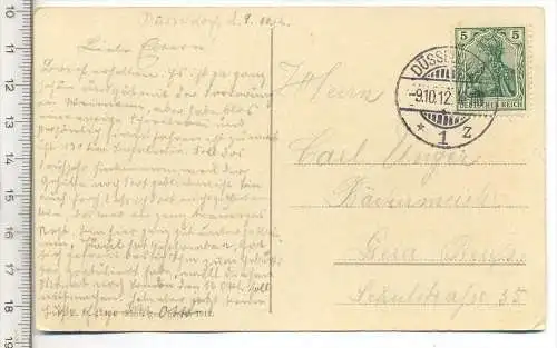 DÜSSELDORF, Wilhelmplatz, 1912, Verlag: ----, Postkarte mit Frankatur, mit Stempel, Düsseldorf, 9.10.12,Erhaltung: I-II,