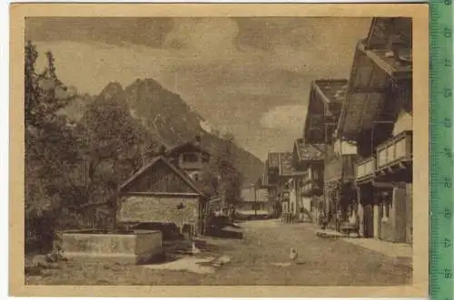 Frühlingsstraße in Garmisch, Verlag: Lehle München,  Postkarte, Rücks. Stempel, TONI-HÜTTE, Erhaltung: I-II, unbenutzt