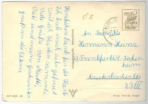 Calbe - Saale, Mahnmal,  Verlag: Heidge-Verlag KG, Köthen, POSTKARTE ohne Frankatur,  mit Stempel,  CALBE