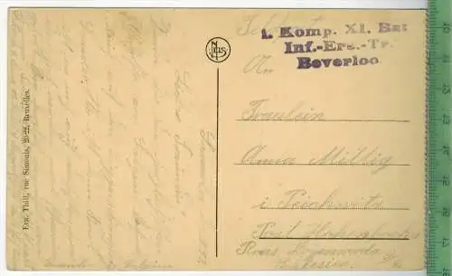 Truppenübungsplatz Beverloo, Tränke 1917, Verlag: Ern. Thill, FELD- POSTKARTE ohne Frankatur,  mit Stempel, 5.8.17