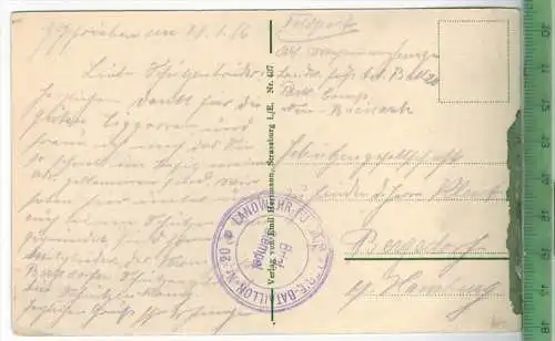 Metzeral, 1916, Verlag: Emil Hermann, Strassburg, FELD- POSTKARTE ohne Frankatur,  mit Stempel, 28.1.16