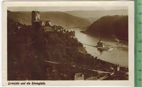 Gutenfels und die Rheinpfalz 1926, Verlag: Köln-Düsseldorfer Rheindampfschiffart, POSTKARTE mit Frankatur, mit Stempel