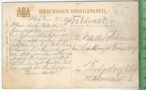 Metz, deutsches Tor, 1910/1920, Verlag: Künstler Serie Metz Nr. 1919 A, FELD- Postkarte ohne Frankatur  mit Stempel,