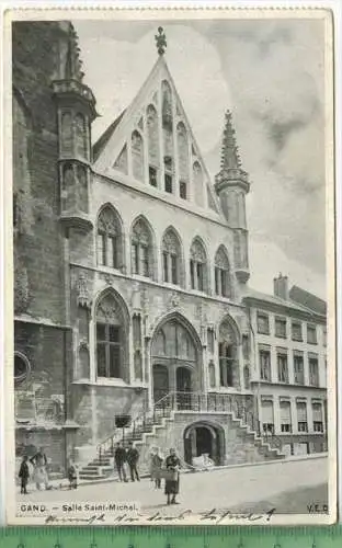 Gand.- Salle Saint-Michel 1916, Verlag: ----,  FELD-,Postkarte ohne Frankatur, mit Stempel, 25.8.16, MIT BEFÖRDERUNGSSPU
