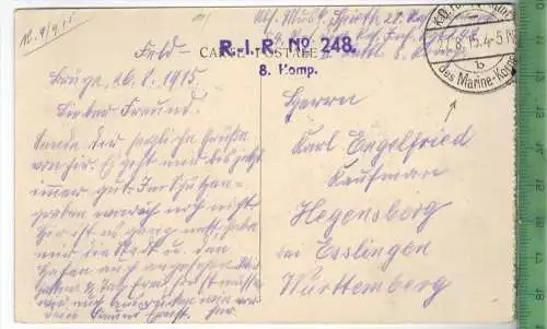 Douai, La Gare 1917, Verlag:  FELD-, Postkarte ohne Frankatur, mit Stempel, 8.5.17S. B. 5. Komp. Landehr-I.-R. 435