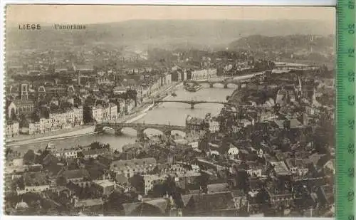 Liege, Panorama 1914, Verlag:  FELD-,Postkarte ohne Frankatur  mit Stempel, 25.9.14 MIT BEFÖRDERUNGSSPUREN,